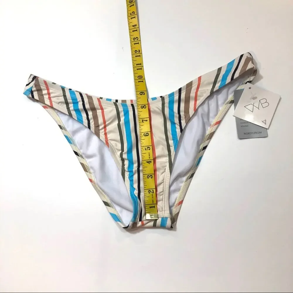 VYB High Leg Stripe Print Bikini Bottoms swim XL